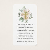 Carte de prières funéraires photo en or blanc (Dos)