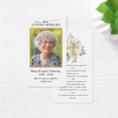 Carte de prières funéraires photo en or blanc (Bureau)