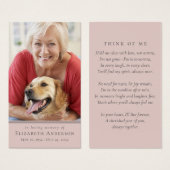 Carte de prières funéraires photo moderne simple (Devant & derrière)