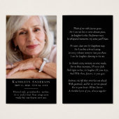 Carte de prières funéraires photo moderne simple (Devant & derrière)