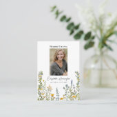 Carte de prières funéraires photo simple Fleur sau (Debout devant)