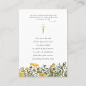 Carte de prières funéraires photo simple Fleur sau (Dos)