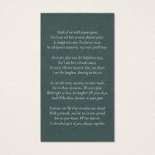 Carte de prières funéraires pour le lin vert (Dos)