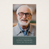 Carte de prières funéraires pour le lin vert (Devant)