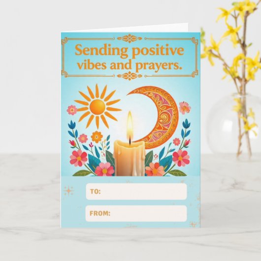 CARTE DE PRIÈRES & VIBES POSITIVES (Fleur jaune)