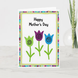 Carte de printemps à fleurs en patchwork