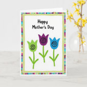 Carte de printemps à fleurs en patchwork (Fleur jaune)