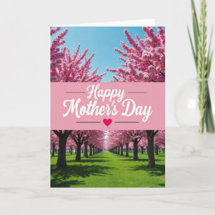 Carte de printemps à l'arbre en fleurs