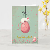 Carte de printemps à l'oeuf rayé (Fleur jaune)