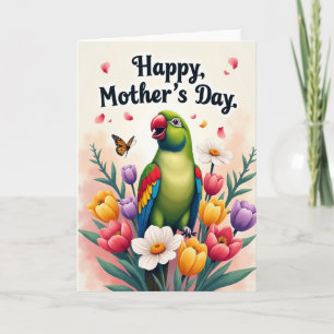 Carte de printemps à l'oiseau floral