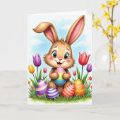 Carte de printemps à ornement rayé (Fleur jaune)