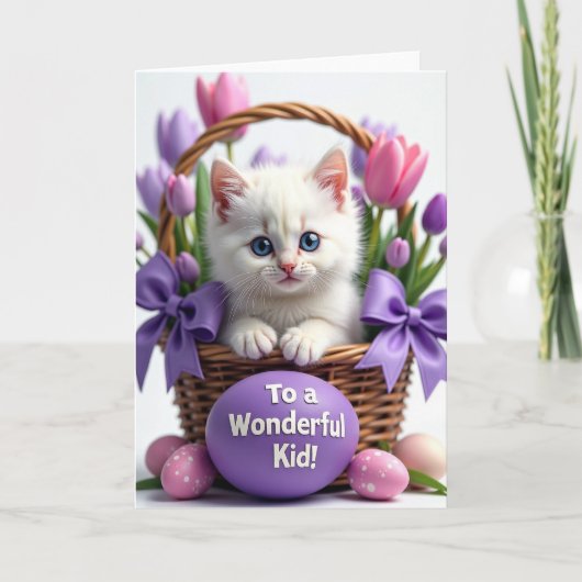 Carte de printemps adorable chaton (Devant)
