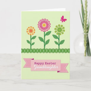 Carte de printemps aux fleurs géométriques