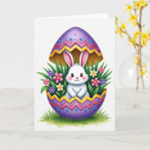 Carte de printemps aux zigzags de lapin (Fleur jaune)