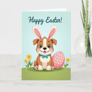 Carte de printemps avec un chiot mignon