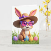 Carte de printemps Bunny Friend (Fleur jaune)