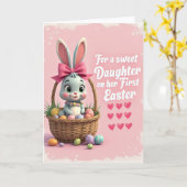 Carte de printemps Bunny Heart (Fleur jaune)