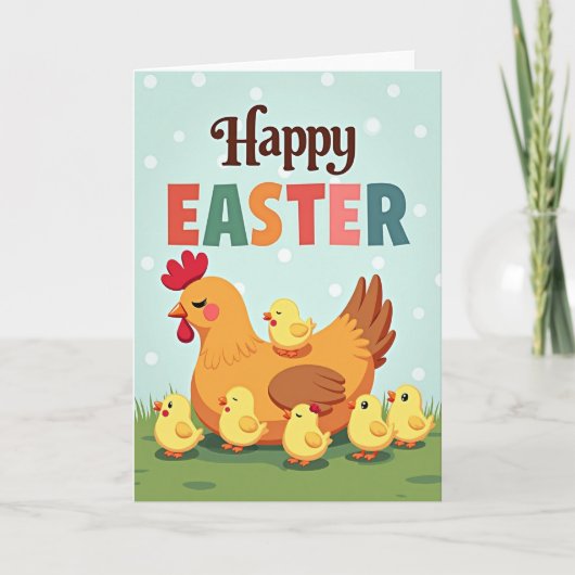 Carte de printemps de la poule mère (Devant)