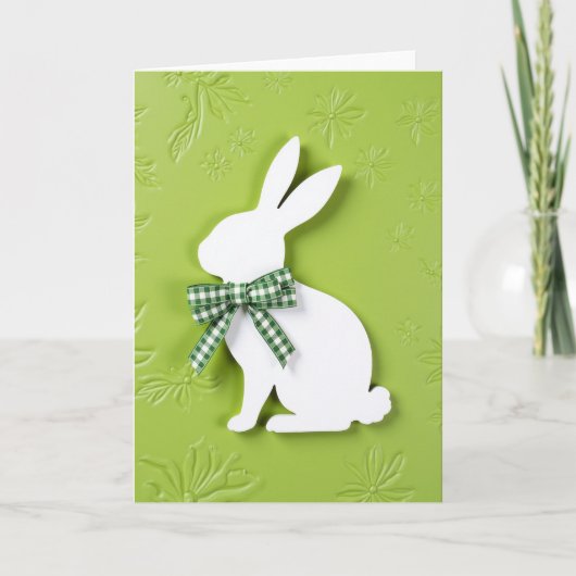 Carte de printemps de lapin vert (Devant)