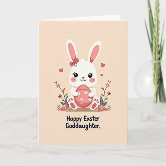 Carte de printemps douce lapin (Devant)