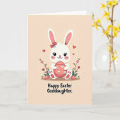 Carte de printemps douce lapin (Fleur jaune)