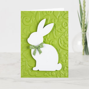 Carte de printemps du lapin vert