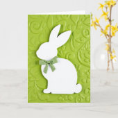 Carte de printemps du lapin vert (Fleur jaune)