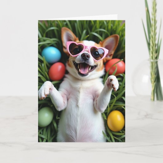 Carte de printemps Fun Happy Dog (Devant)