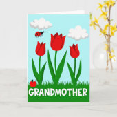 Carte de printemps grand-mère aux tulipes (Fleur jaune)
