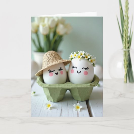Carte de printemps Happy Egg Friends (Devant)