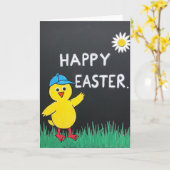 Carte de printemps joyeuse pour jeune oiseau (Fleur jaune)