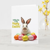 Carte de printemps Lapin Fluffy (Fleur jaune)