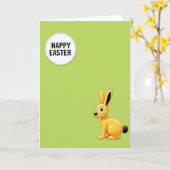 Carte de printemps Lapin Jaune (Fleur jaune)
