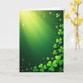 Carte de printemps Lucky Shamrocks (Fleur jaune)