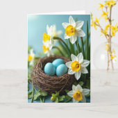 Carte de printemps Nest Egg Bloom Art (Fleur jaune)