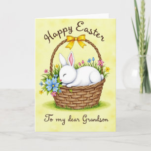 Carte de printemps Panier de Lapin