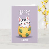 Carte de printemps pour félins heureux (Fleur jaune)