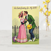Carte de printemps romantique avec baiser (Fleur jaune)