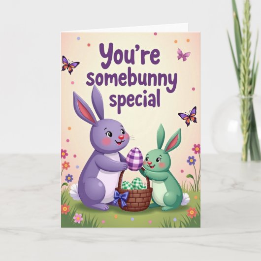 Carte de printemps spéciale Somebunny (Devant)