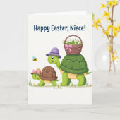 Carte de printemps Tortoise Joy (Fleur jaune)