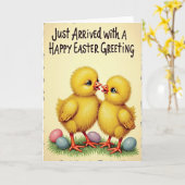 Carte de printemps Yellow Chicks (Fleur jaune)