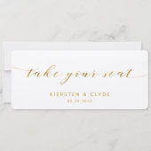 Carte de prise de siège de mariage à calligraphie  (Dos)