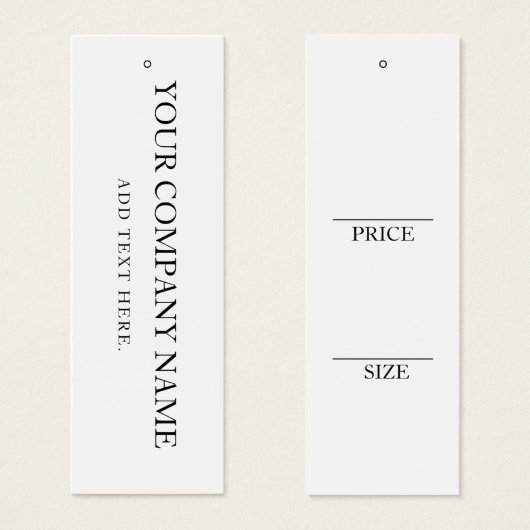 Carte de prix d'affichage à accrochage simple en n (Devant & derrière)