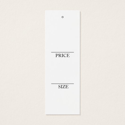 Carte de prix d'affichage à accrochage simple en n (Dos)