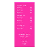 Carte de prix de catalogue rose (Dos)