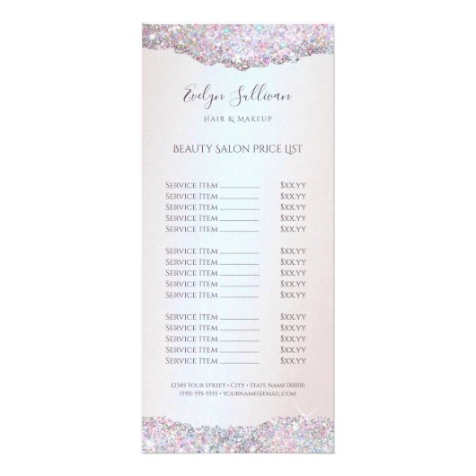 Carte de prix de feuille de parties scintillant ro (Devant)