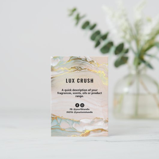 Carte de prix de l'encre d'alcool de luxe (Debout devant)