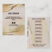 Carte de prix de l'encre d'alcool rose et or (Devant / Derrière)