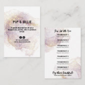 Carte de prix de l'encre d'alcool violet (Devant / Derrière)