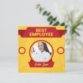 Carte de prix du meilleur employé du mois jaune (Debout devant)